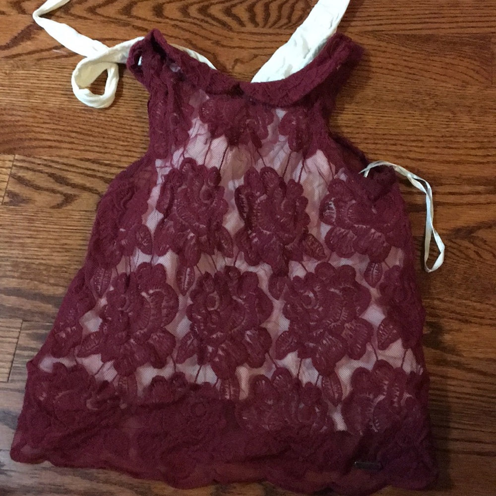 cute maroon lace top